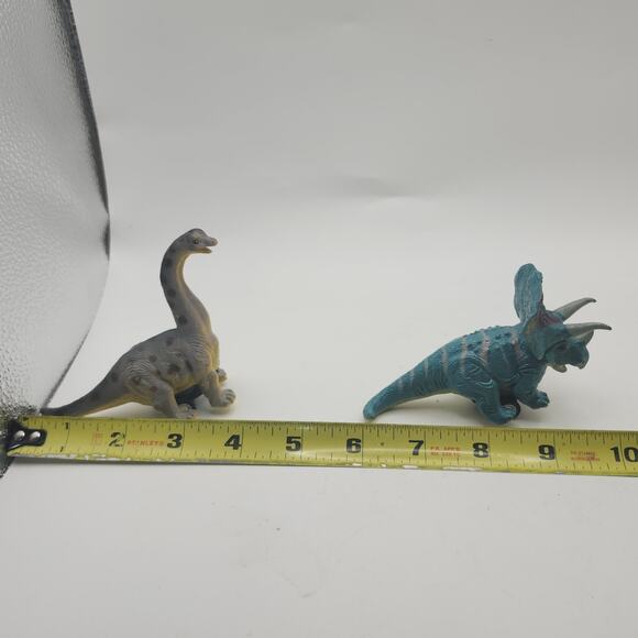 Pull Back Dinosaur Car Toys Lot of 2 Triceratops & Sauropod Friction Racer Set - Picture 3 of 8